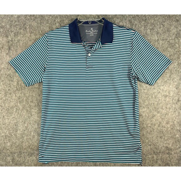Brooks Brothers Performance Polo Shirt Men's XL Short Sleeve Striped - Picture 1 of 8